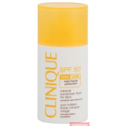 Aurinkovoide Clinique 30 ml Mineral Fluid kasvoille SPF50