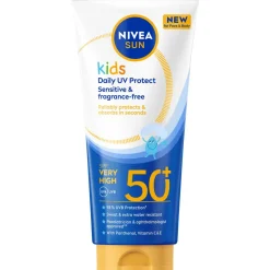 Aurinkovoide Nivea Sun 100 ml Kids Daily UV Protect Sensitive & Fragrance-Free SK50+ lapsille