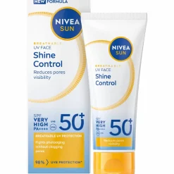 Aurinkovoide Nivea Sun 40 ml UV Face Shine Control Cream SK 50+ kasvoille