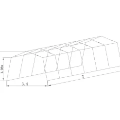 Autoteltta Prohall 3,4 x 7 x 2,2 m, harmaa
