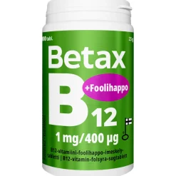B12-vitamiini + Foolihappo Betax 100 kpl
