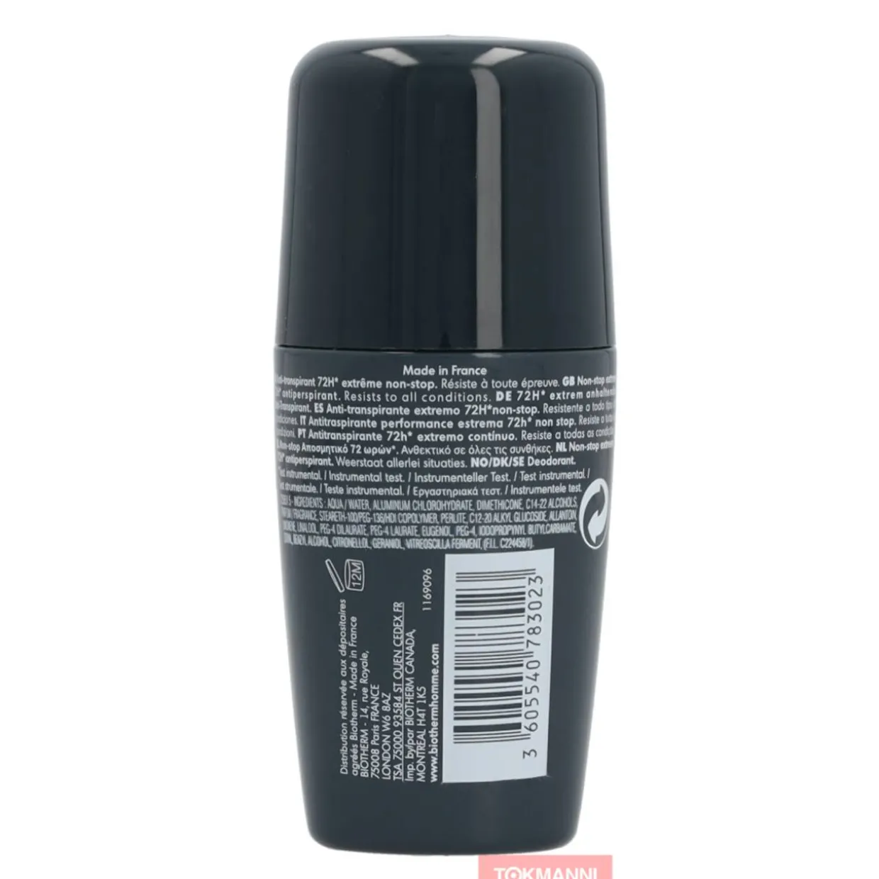 Deo roll-on Biotherm 75 ml Homme Day Control 72h
