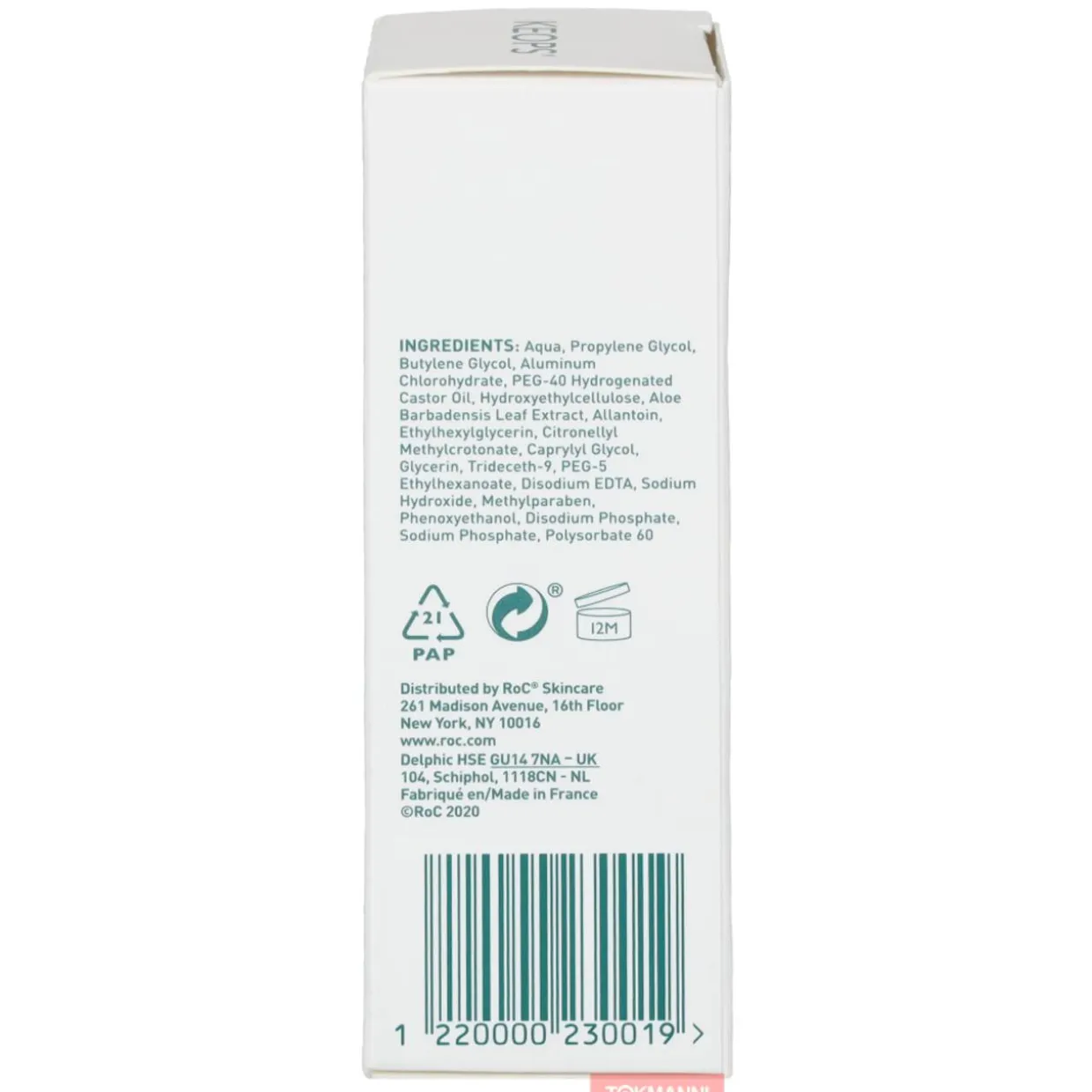 Deo roll-on ROC 30 ml Keops Sensitive Skin