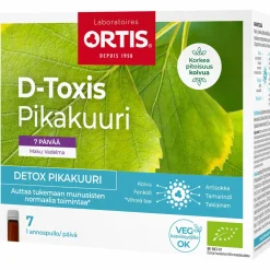 Detox-pikakuuri D-Toxis 7 x 15 ml vadelma
