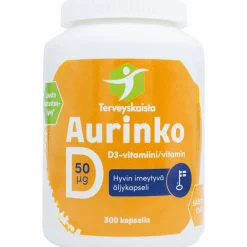 D-vitamiini Terveyskaista 300 kpl Aurinko 50 µg