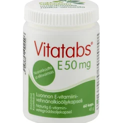 E-vitamiini-vehnänalkioöljykapseli Vitatabs 60 kpl E 50 mg