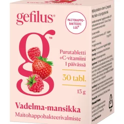 Gefilus maitohappobakteeri 30 kpl 13 g vadelma-mansikka