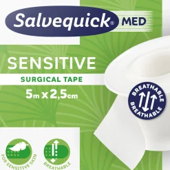 Haavateippi Salvequick 5 m x 2,5 cm MED Sensitive Surgical Tape