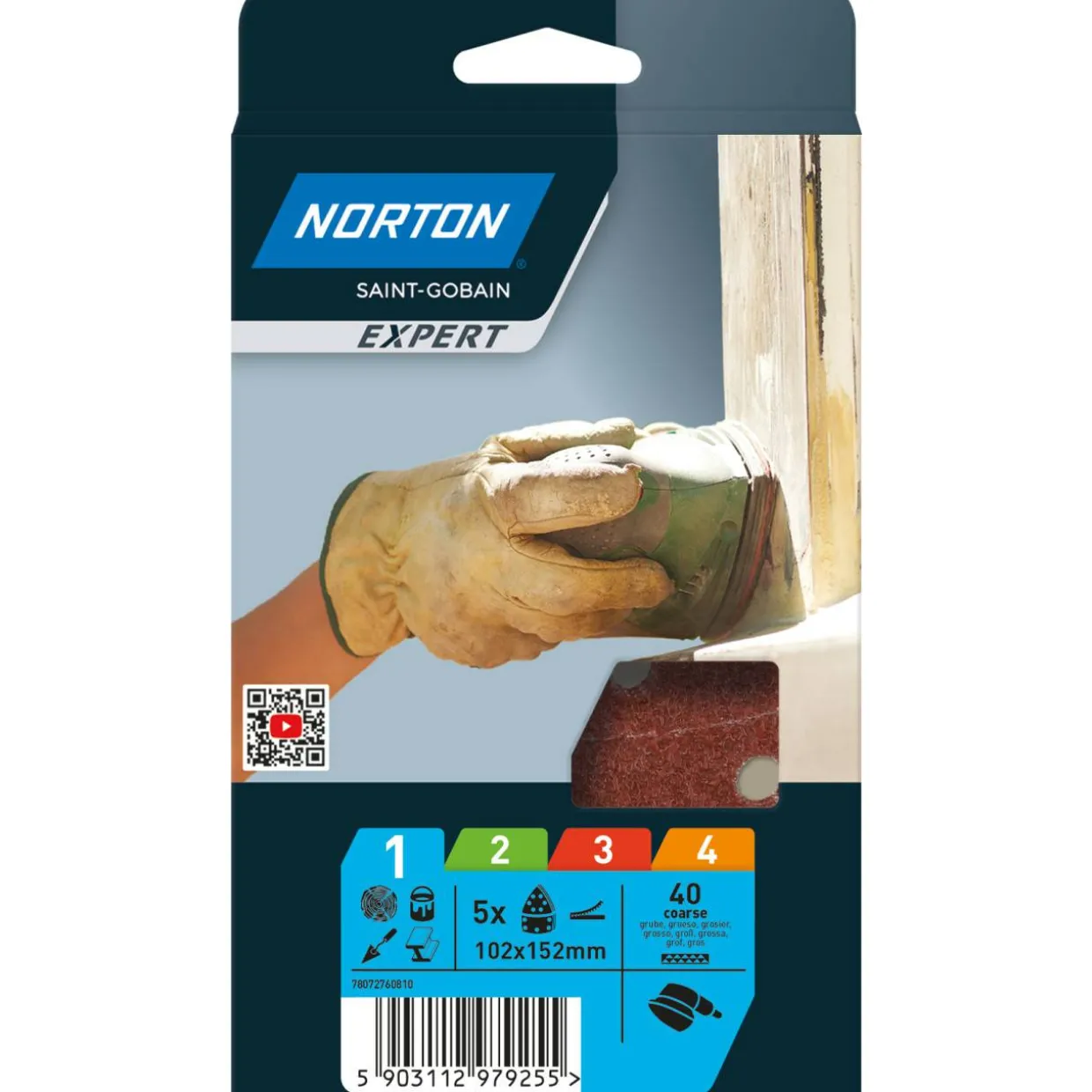 Hiomakolmio Norton Expert 102x152mm P40 5 kpl