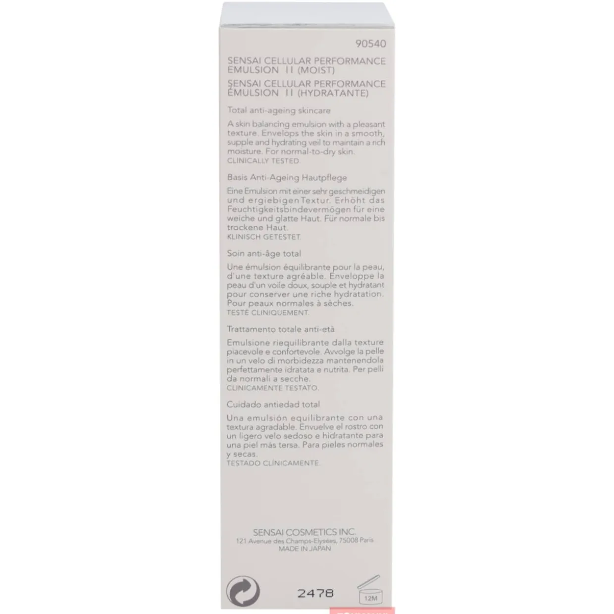 Hoitoemulsio, Sensai 100 ml Cellular Performance II (Moist)