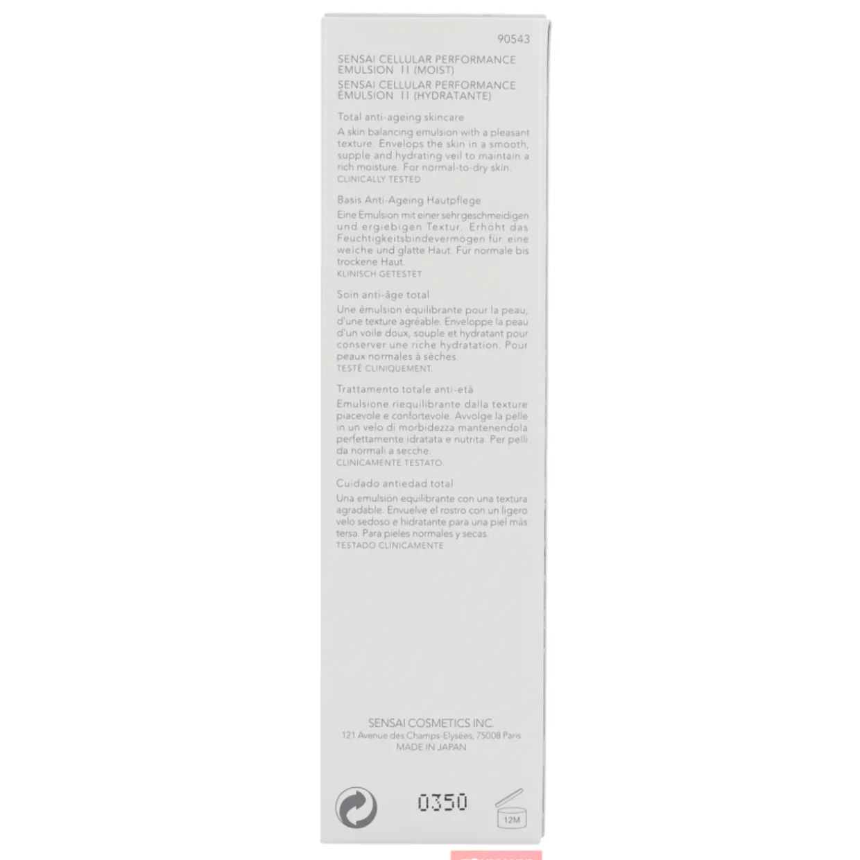 Hoitoemulsio, Sensai 50 ml Cellular Performance II (Moist)