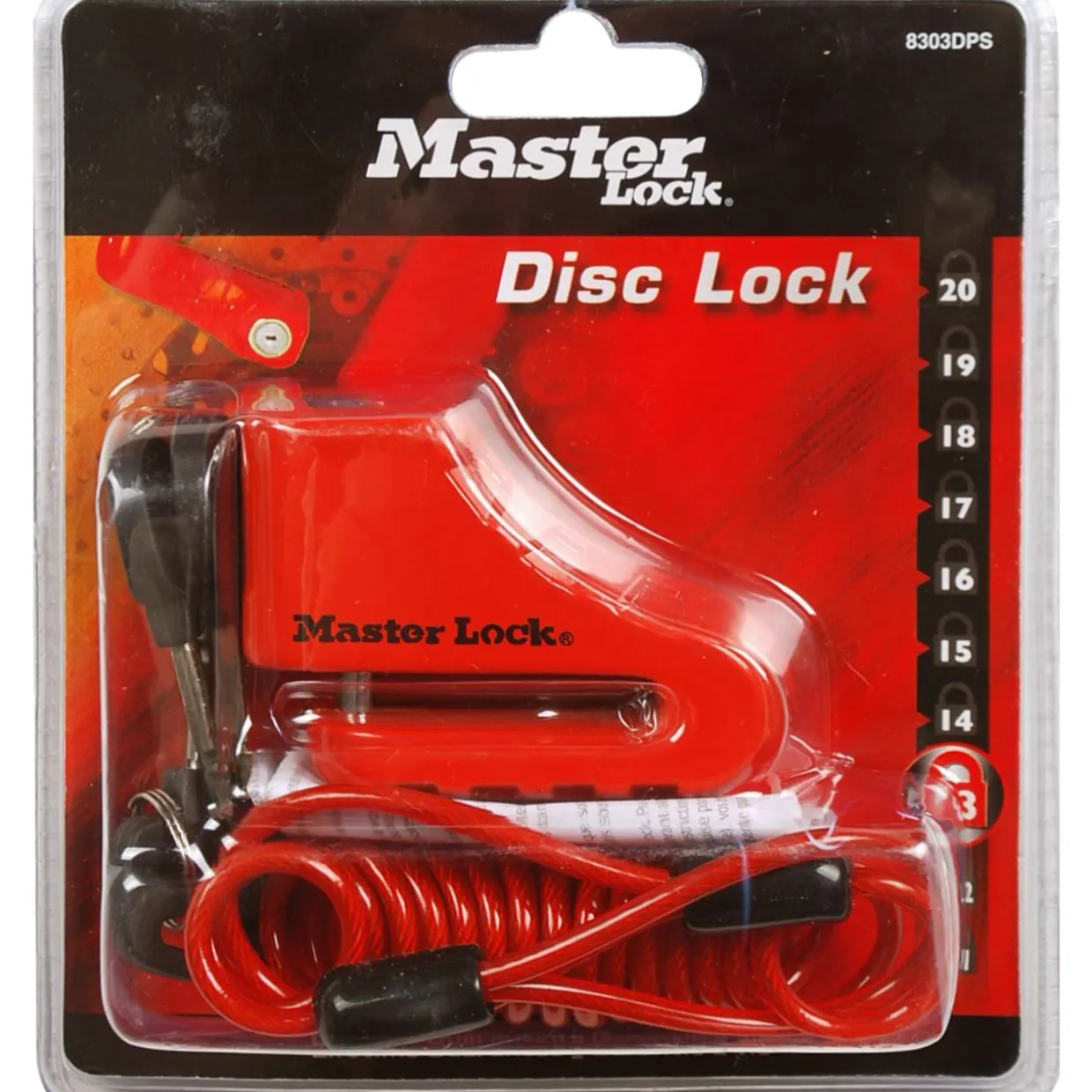 Jarrulevylukko MasterLock 2Wheels Security 2"