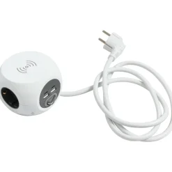 Jatkojohto Airam Cube 3-osaa Kyt. WC, 4USB, 3 m, 2 x USB-A, 2 x USB-C, puhelimen langaton lataus