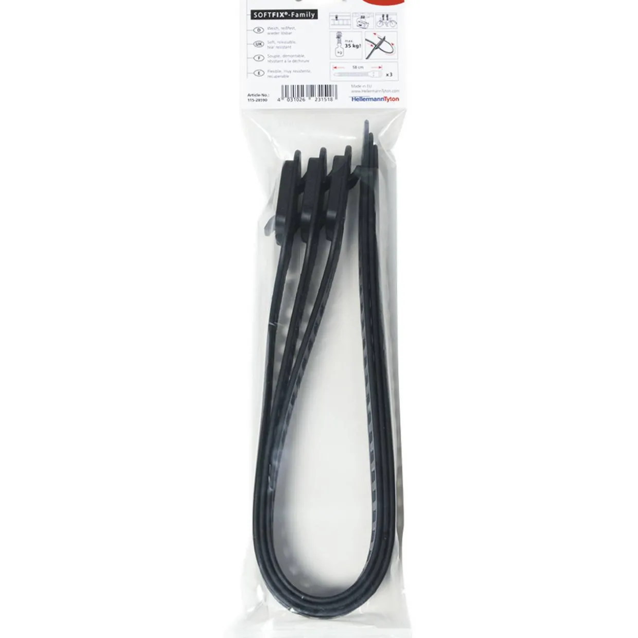 Johdinside HellermanTyton Softfix 28x580 mm musta XL