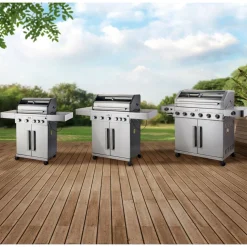 Kaasugrilli BBQ King Pro Series, 4 + 1 poltinta, lasi-ikkuna