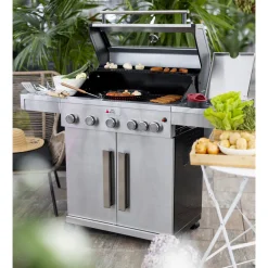 Kaasugrilli BBQ King Pro Series, 5 + 1 poltinta, lasi-ikkuna