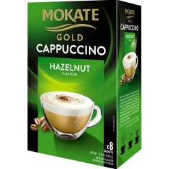 Kahvijuomajauhe Mokate Cappuccino Gold 8 kpl Hazelnut