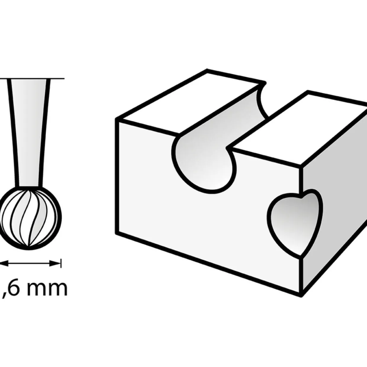 Kaiverrusterä Dremel 106 pieni 1,6 mm 3 kpl