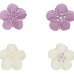 Kakkukoriste FunCakes 24 kpl kukkalajitelma violetti, syötävä