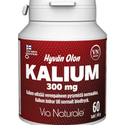 Kalium 300 mg Via Naturale 60 kpl Hyvän Olon