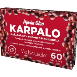 Karpalo + C Via Naturale 60 kpl Hyvän Olon
