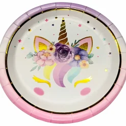 Kartonkilautanen Let's Party 8 kpl 18 cm Yksisarvinen