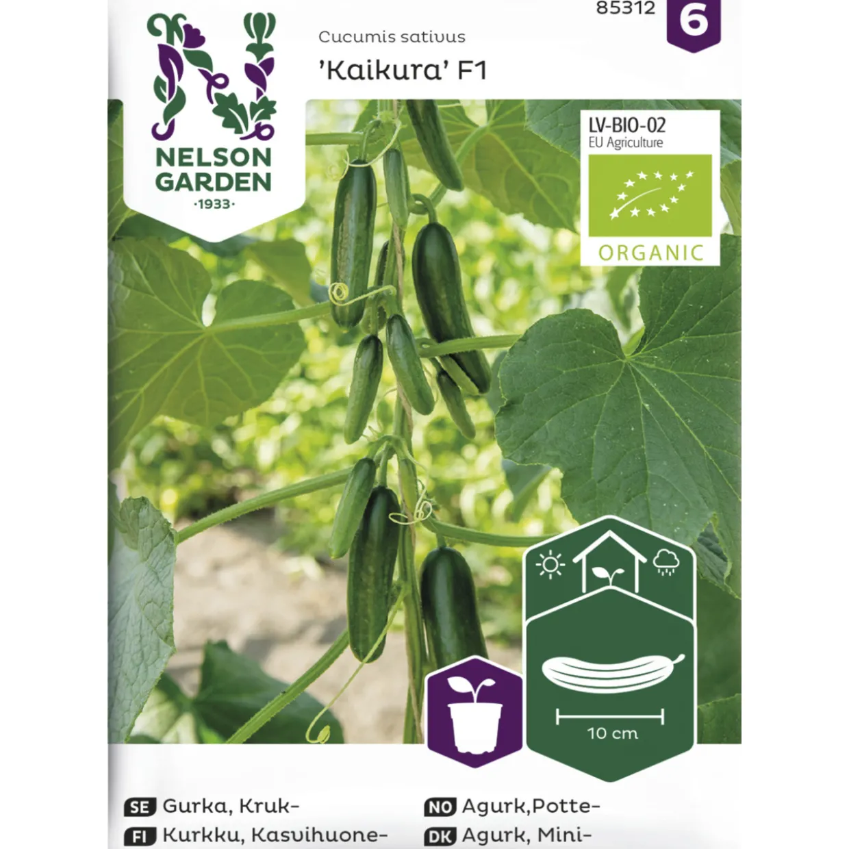 Kasvihuonekurkku siemen Nelson Garden Basic Kaikura Organic