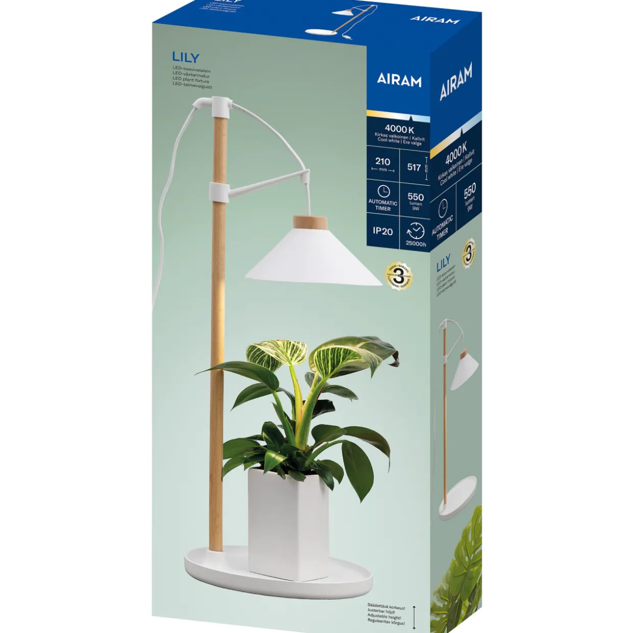 Kasvivalo Airam Lily 9W/940 550lm
