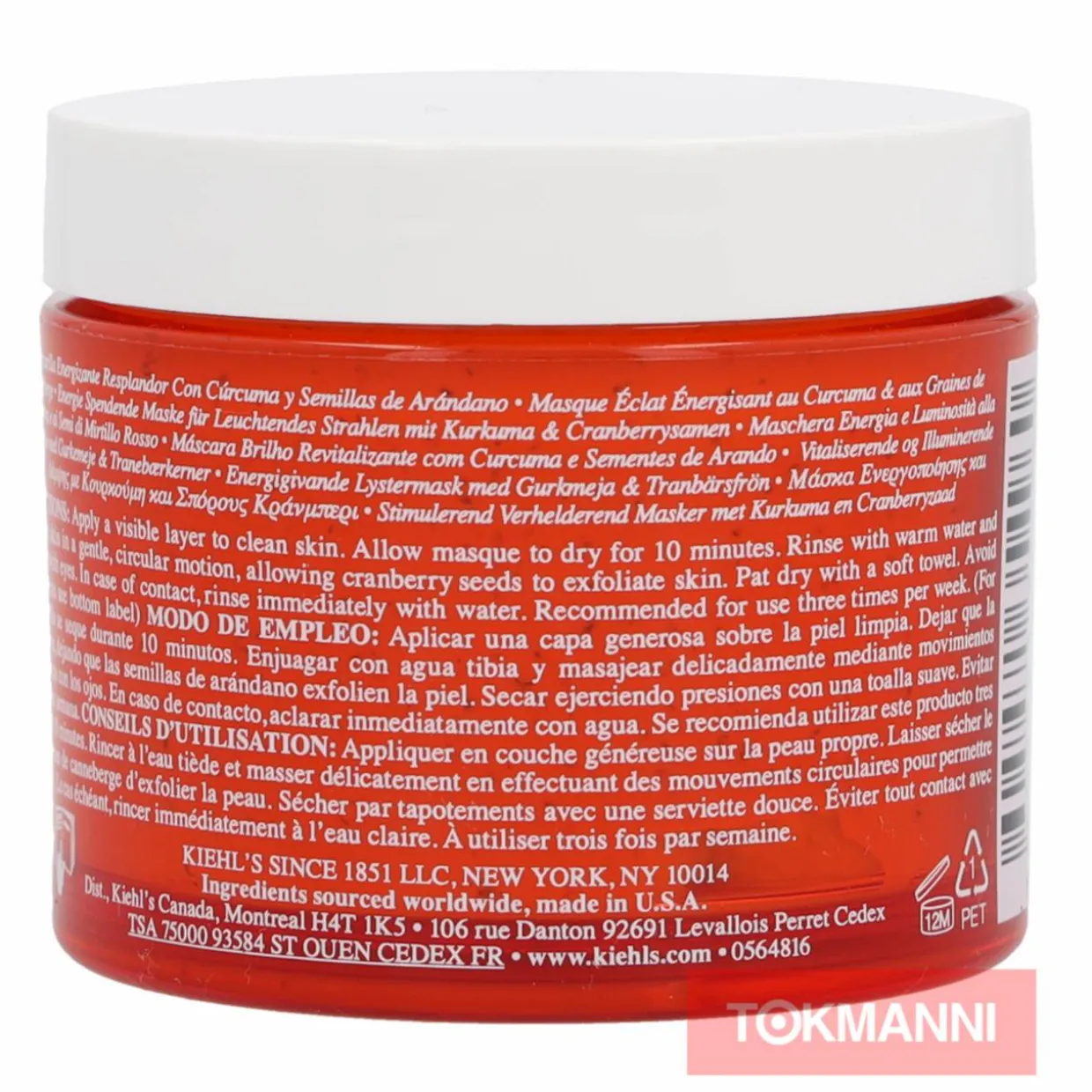 Kasvonaamio, Kiehl's 100 ml Turmeric & Cranberry Seed Energizing Radiance
