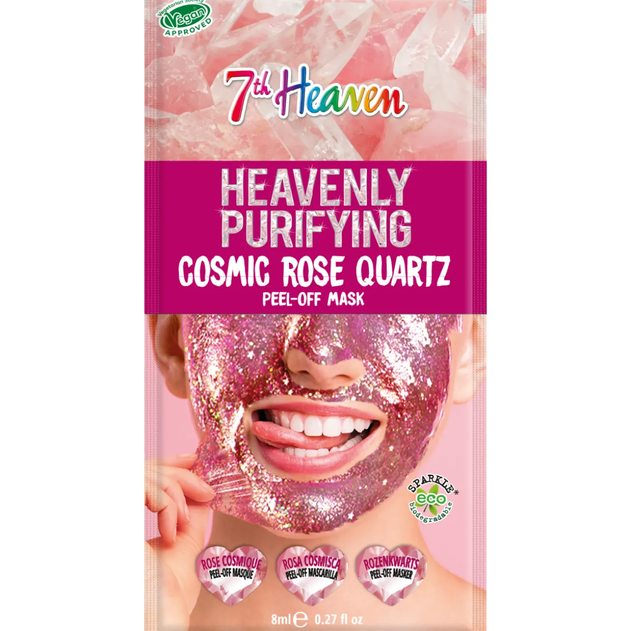Kasvonaamio 7th Heaven 8 ml Cosmic Rose Quartz peel-off