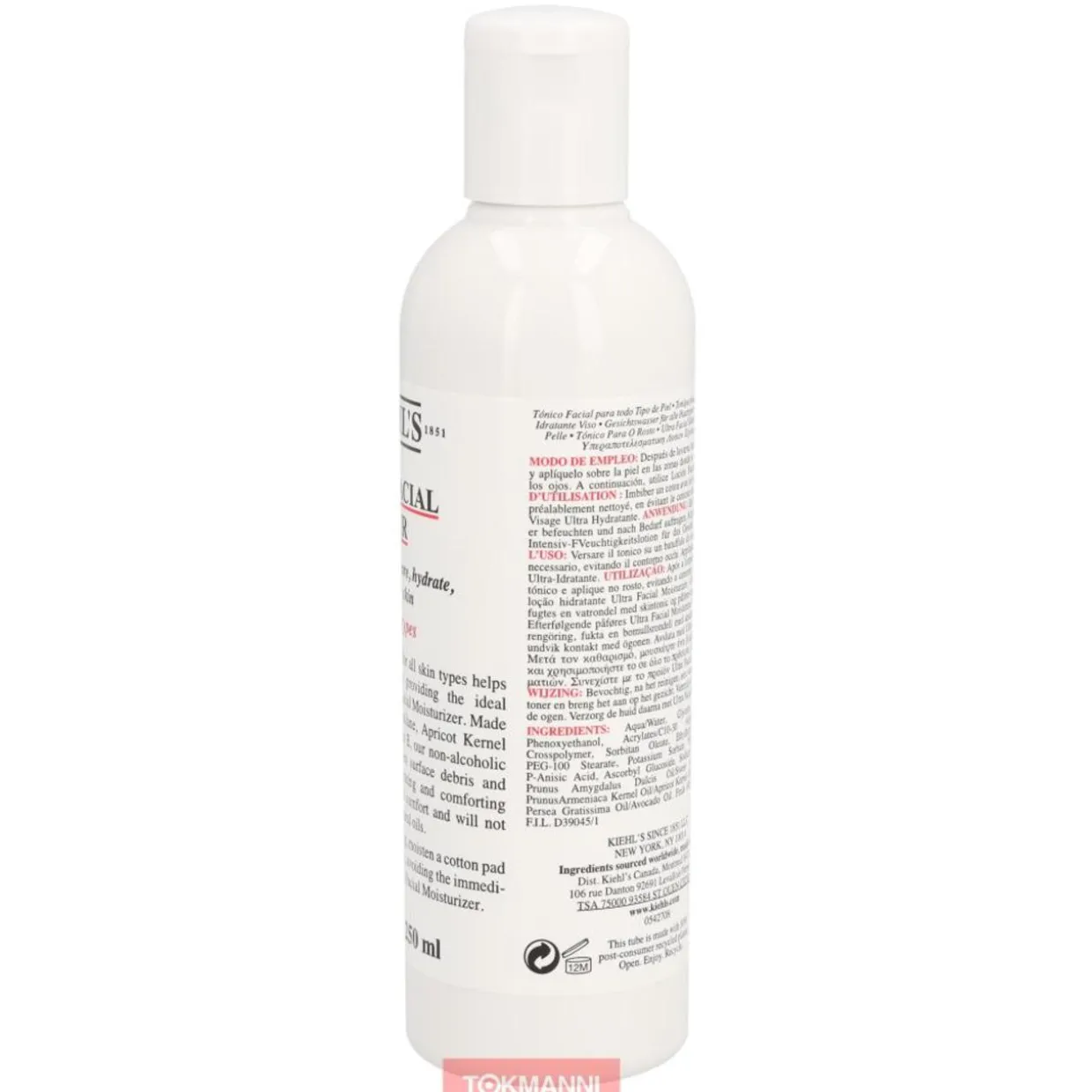 Kasvovesi, Kiehl's 250 ml Ultra Facial
