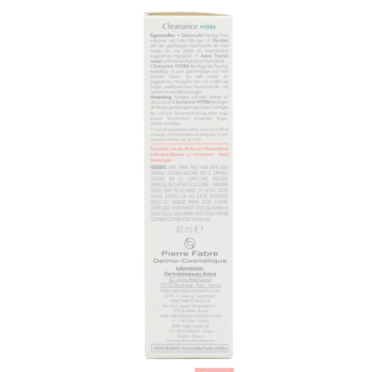 Kasvovoide Avene 40 ml Cleanance Hydra Soothing