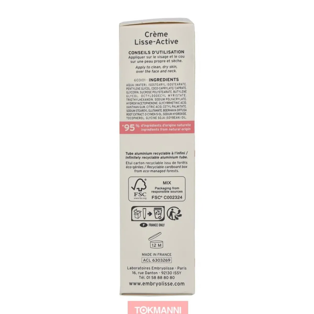 Kasvovoide, Embryolisse 40 ml Smooth-Active Anti-Stress