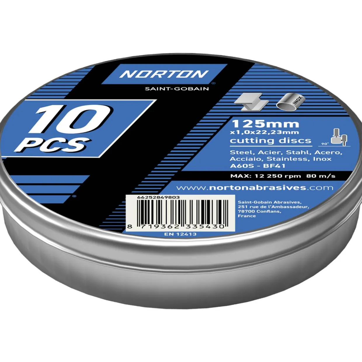 Katkaisulaikka Norton 125 x 1,0 mm 10 kpl