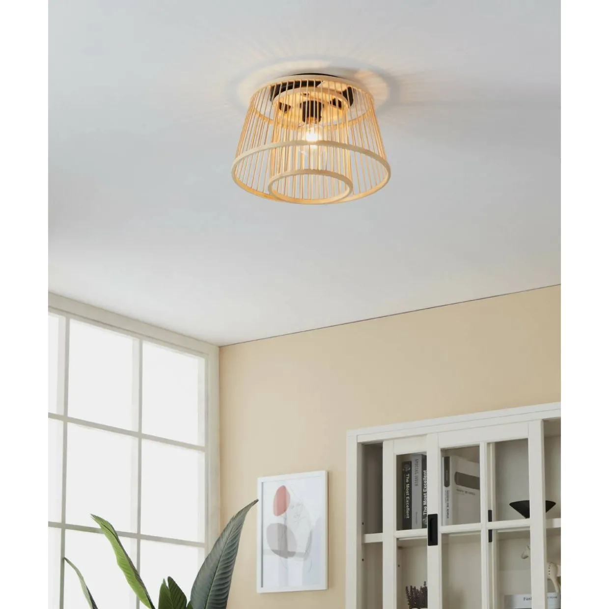 Kattovalaisin EGLO Hykeham 40W Ø38cm puu/musta