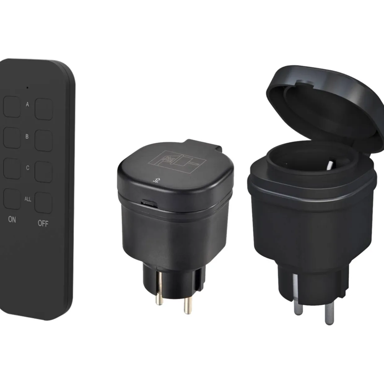 Kauko-ohjattava pistorasia 2-osainen IP44 16 A/3600 W