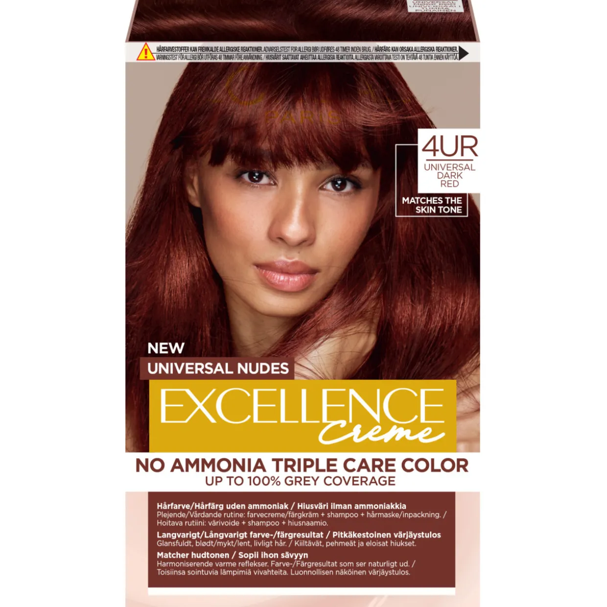 Kestoväri Loreal Excellence Creme Universal Nudes 4UR Dark Red