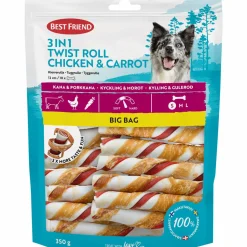 Kierrerulla Best Friend 10 kpl 350 g 3in1 kierrerulla kana & porkkana Big Bag