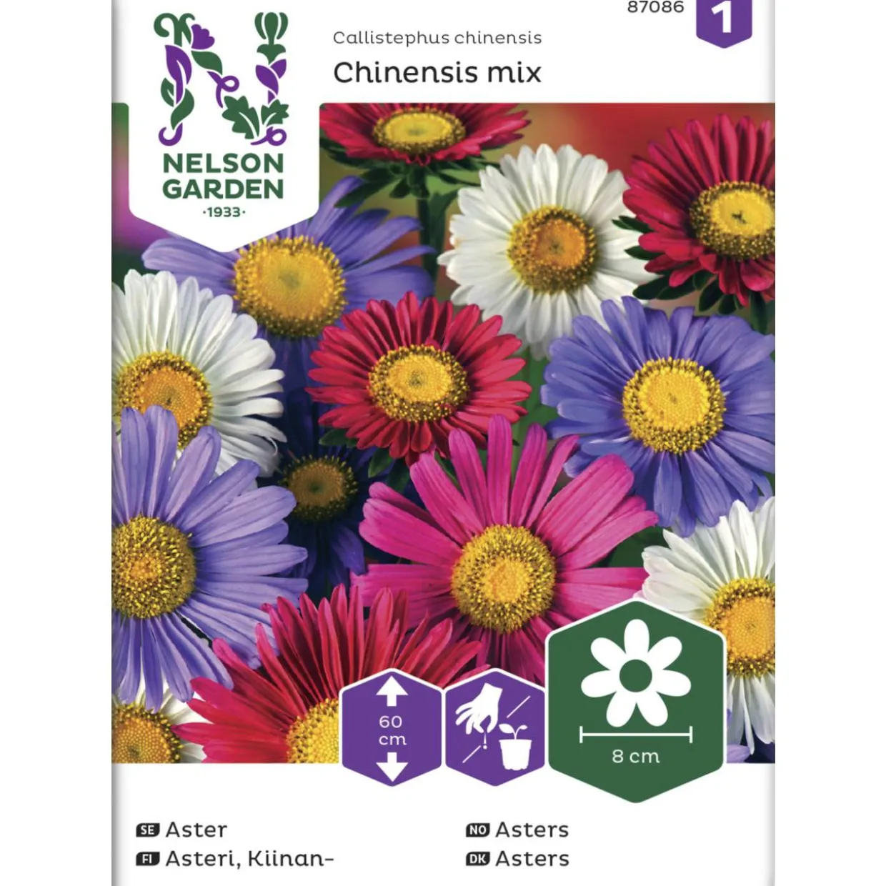 Kiinanasteri siemen Nelson Garden Basic Chinensis väriseos