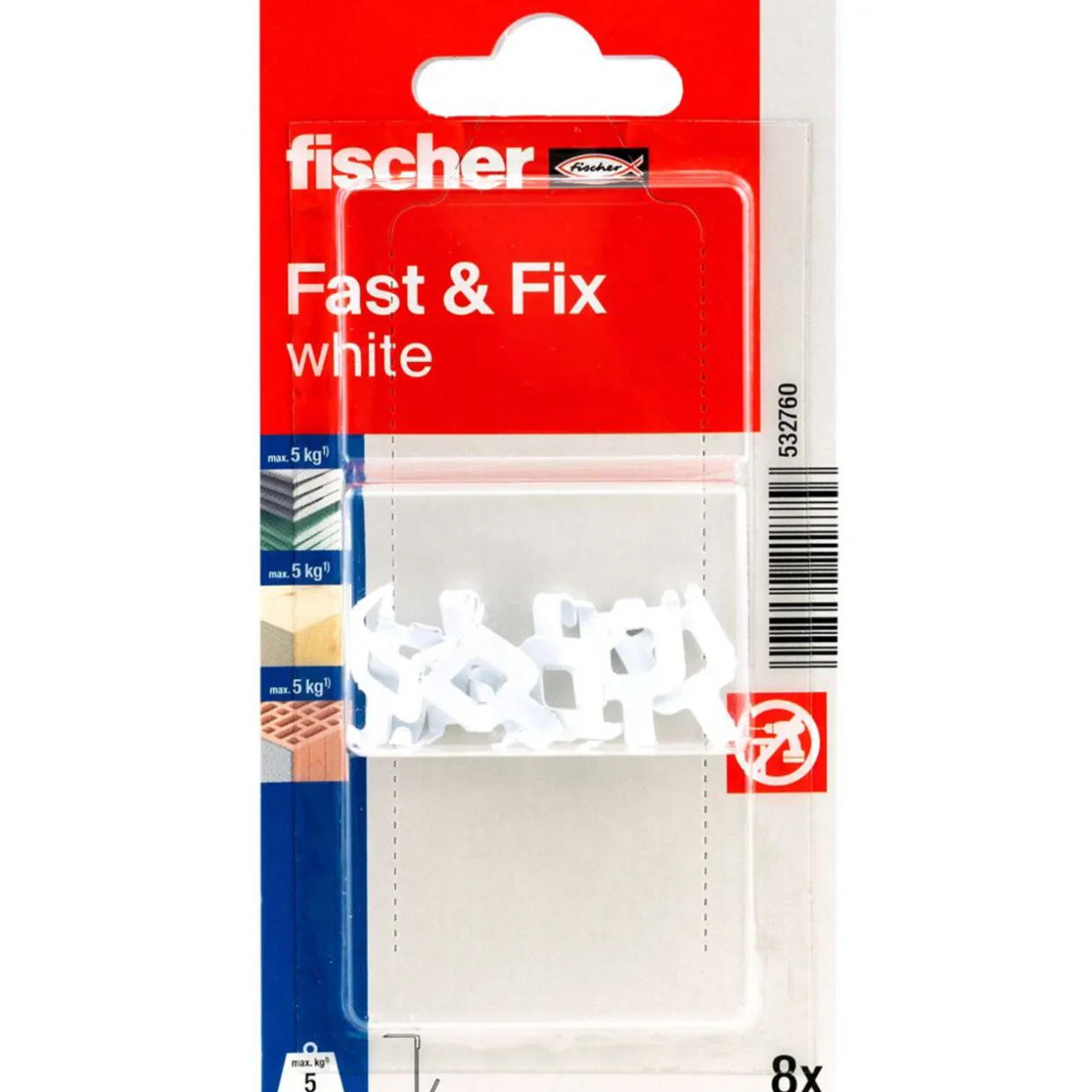 Kipsilevykoukku Fischer Fast&Fix valkoinen