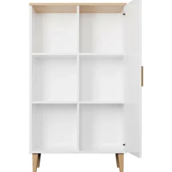 Kirjahylly Kocot 120 cm Denver valkoinen/beige
