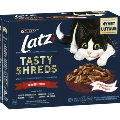 Kissanruoka Latz 12 x 80 g Tasty Shreds