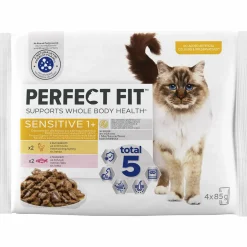 Kissanruoka Perfect Fit 4 x 85 g Sensitive 1+ kastikkeet
