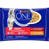 Kissanruoka Purina One 4 x 85 g Sterilcat Minifileet kastikkeessa nauta, kana & kasvis