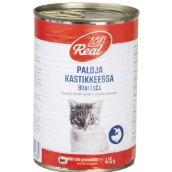 Kissanruoka Real Cat 415 g paloja kastikkeessa