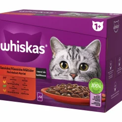 Kissanruoka Whiskas 12 x 85 g 1+ Perinteiset ateriat kastikkeessa