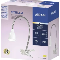 Kohdevalaisin Airam Stella Clip IP20 3W/830 280lm WH