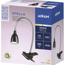 Kohdevalaisin Airam Stella Clip IP20 3W/830 280lm BK