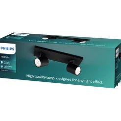 Kohdevalaisin Philips Runner musta 2x20W