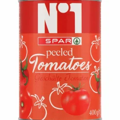 Kokonaiset kuoritut tomaatit SPAR 400 g